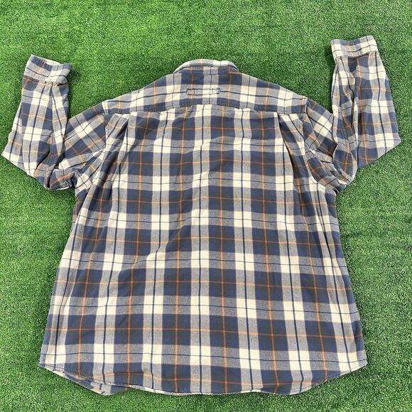 Duluth Trading Co Men's Flannel Shirt Blue Size 2XL Plaid Button Down Pockets - Picture 11 of 16
